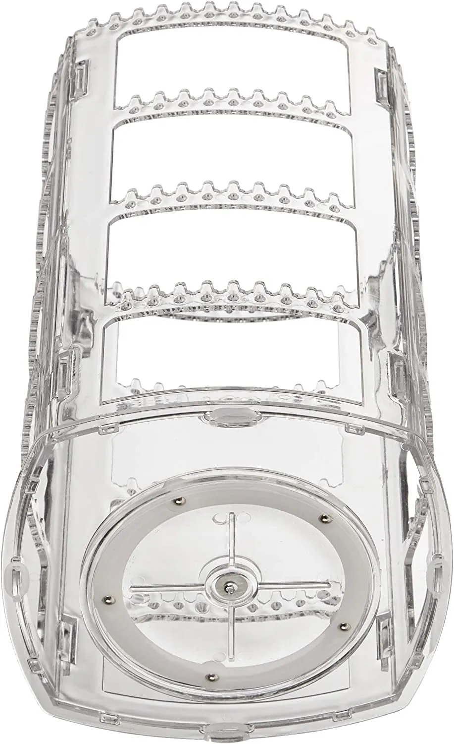 Sooyee 360 Rotating Earring Holder and Jewelry Organizer, 4 Tiers Jewelry Rack Display Classic Stand, 156 Holes and 160 Grooves for Necklaces Earrings Piercings, Clear