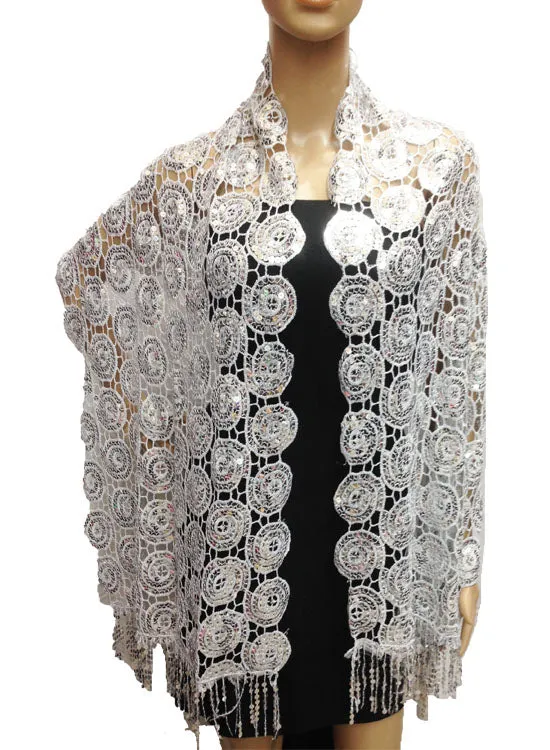 Sparkling Circle Lace Shawl-SHW010