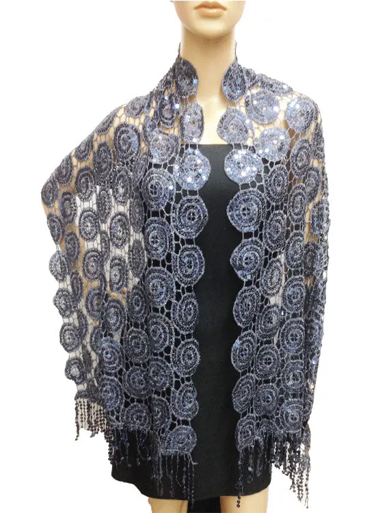 Sparkling Circle Lace Shawl-SHW010