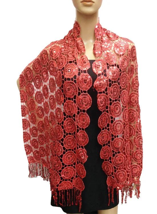 Sparkling Circle Lace Shawl-SHW010