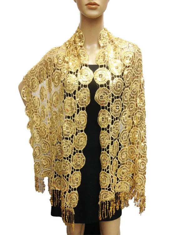 Sparkling Circle Lace Shawl-SHW010