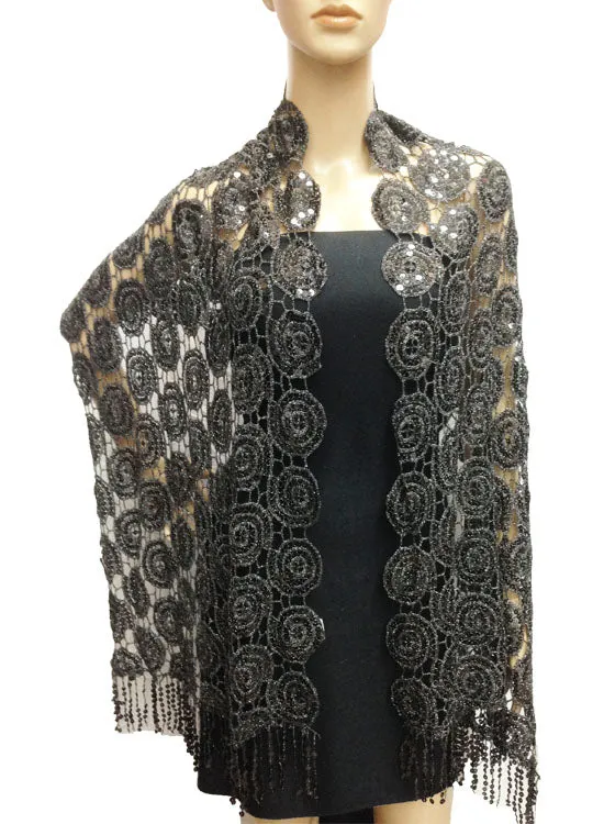 Sparkling Circle Lace Shawl-SHW010