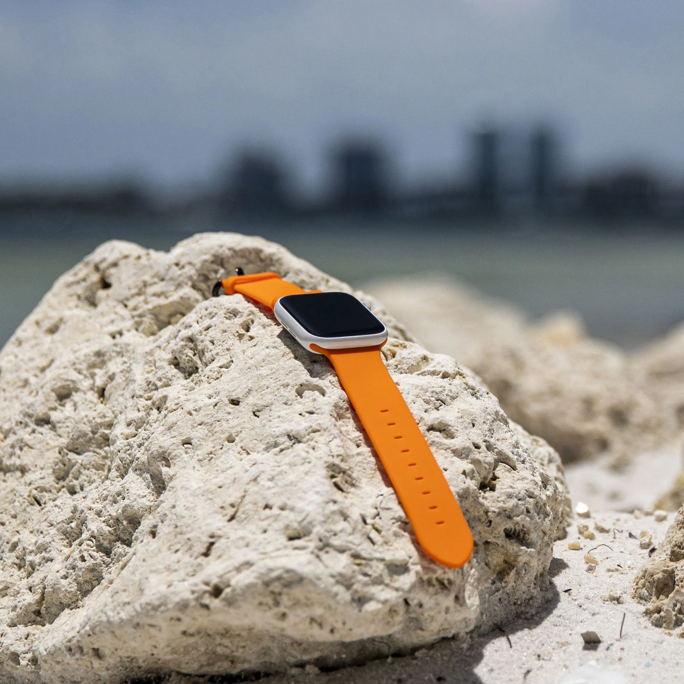 TANGERINE ORANGE RUBBER STRAP FOR APPLE WATCH