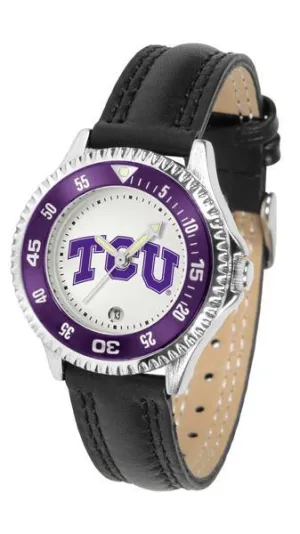 Texas Christian Horned Frogs Competitor - Poly/Leather Band Watch