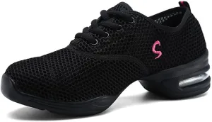 TINRYMX Women's Jazz Shoes Lace-up Sneakers Modern Dance Shoes Platform Walking Dance Shoes,Model-LYX801