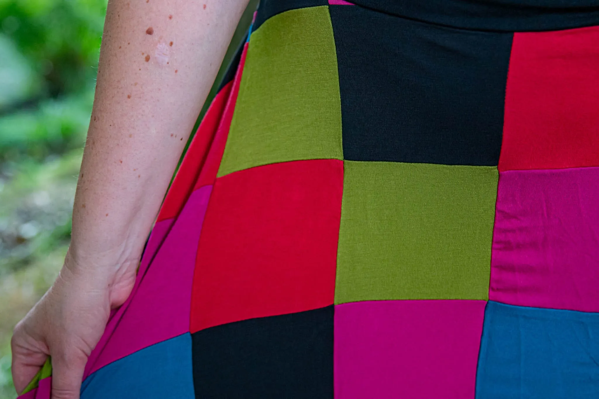 Unieke patchwork rok- retro love- viscose