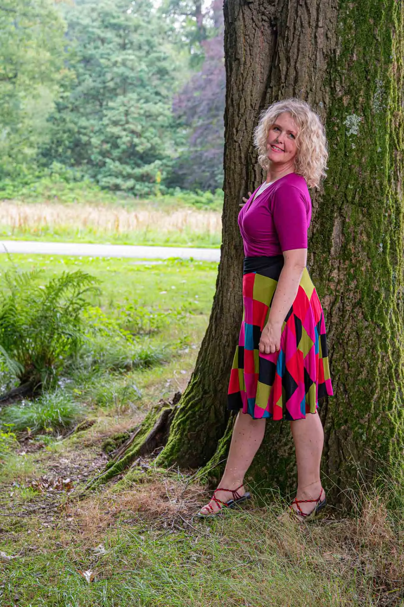 Unieke patchwork rok- retro love- viscose