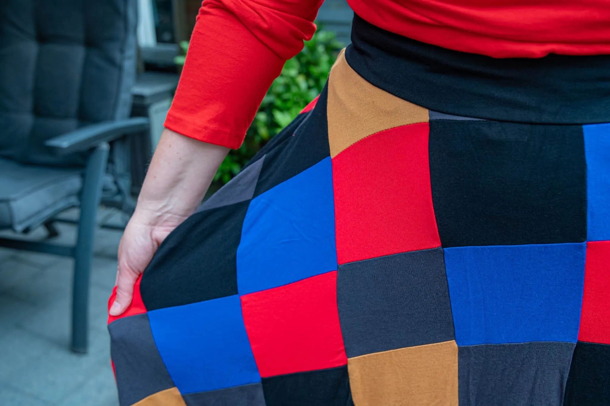 Unieke patchwork rok- retro style- viscose