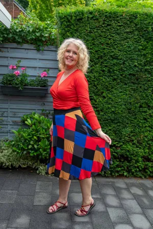 Unieke patchwork rok- retro style- viscose