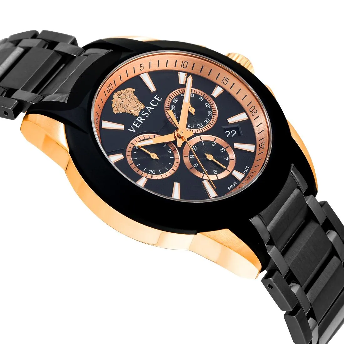 Versace Men 42 mm Size Black Round Dial Analog Watch- VEM800418