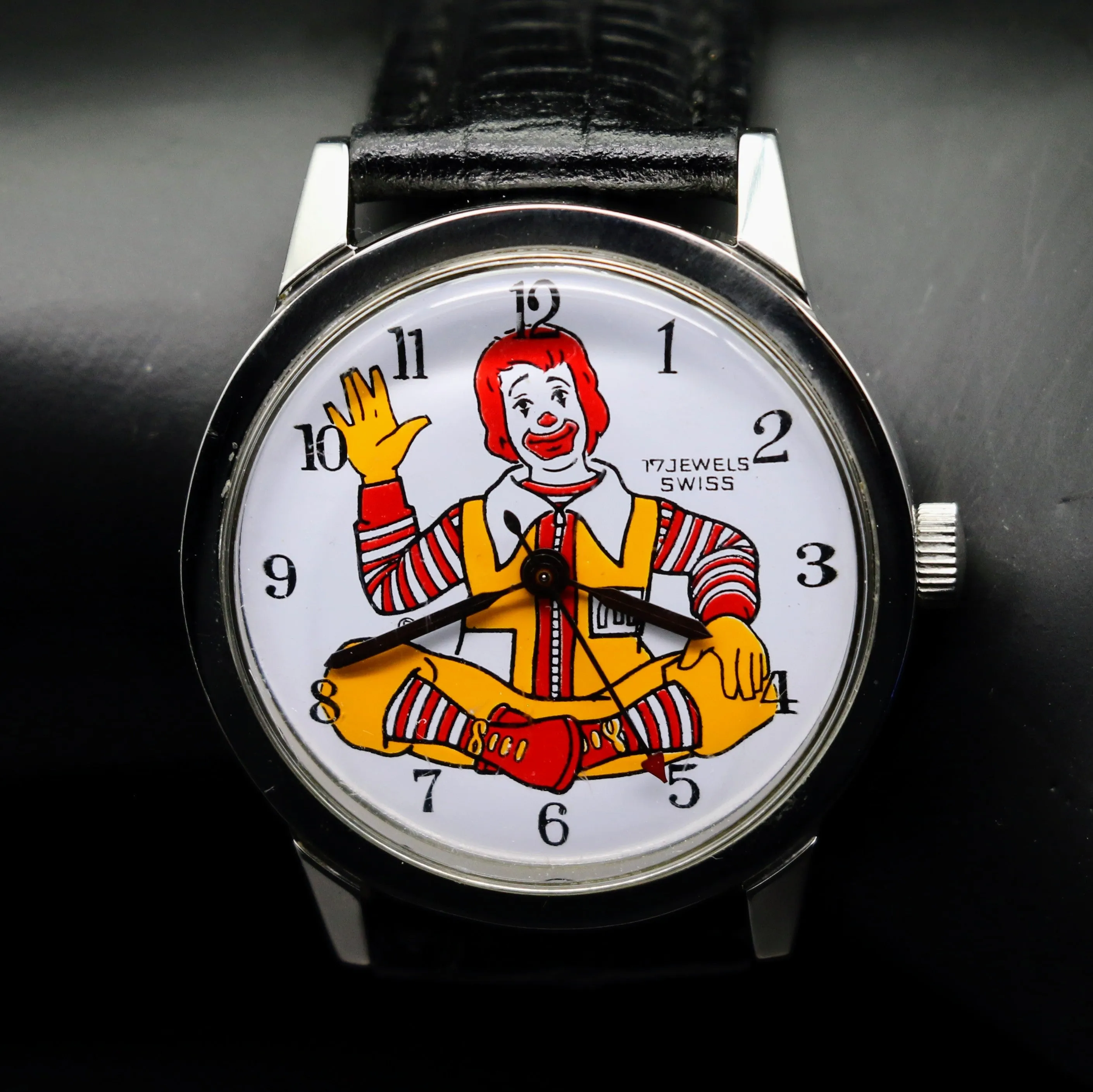 Vintage Le Jour Time Ronald McDonald Character Wristwatch Swiss 17 Jewels Watch