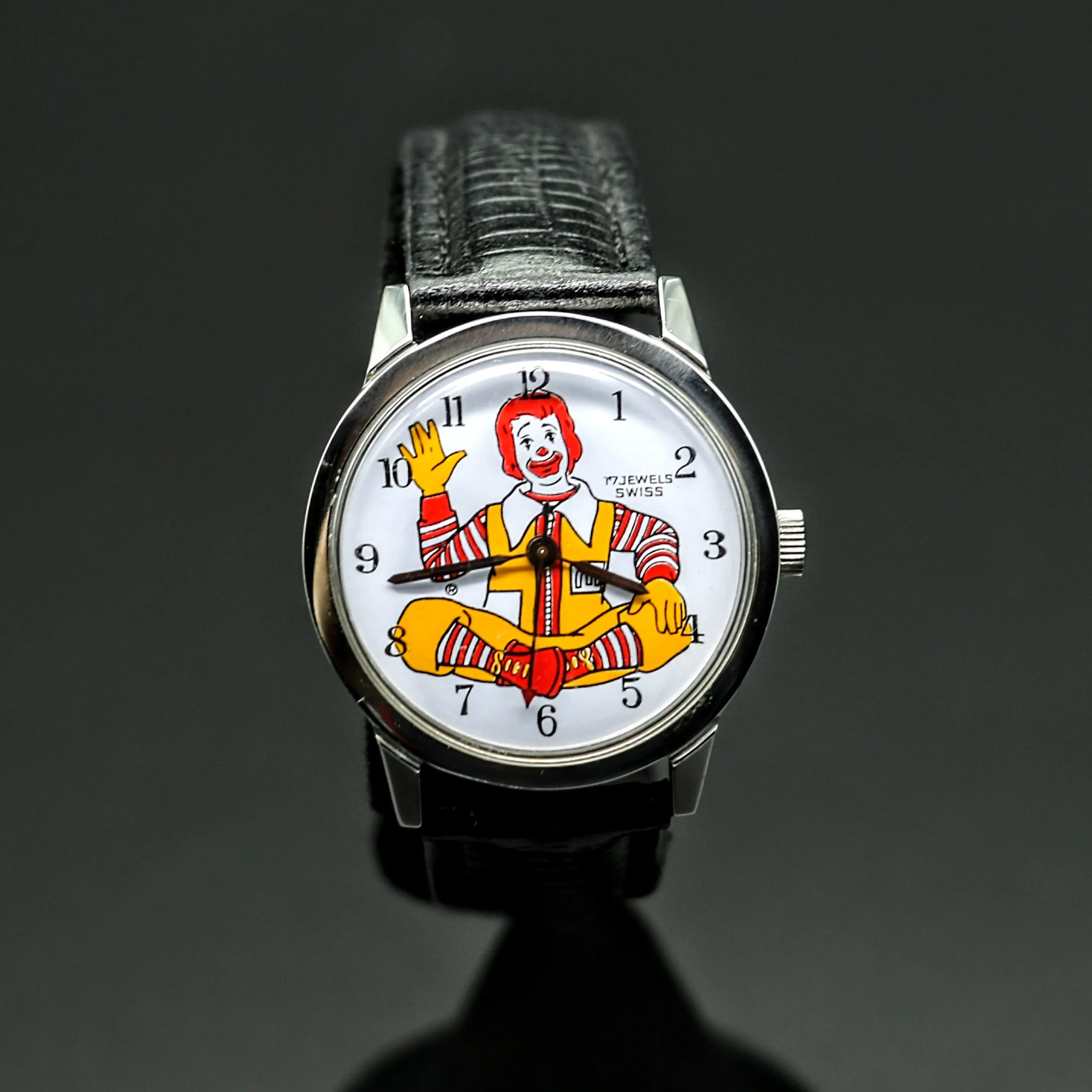 Vintage Le Jour Time Ronald McDonald Character Wristwatch Swiss 17 Jewels Watch