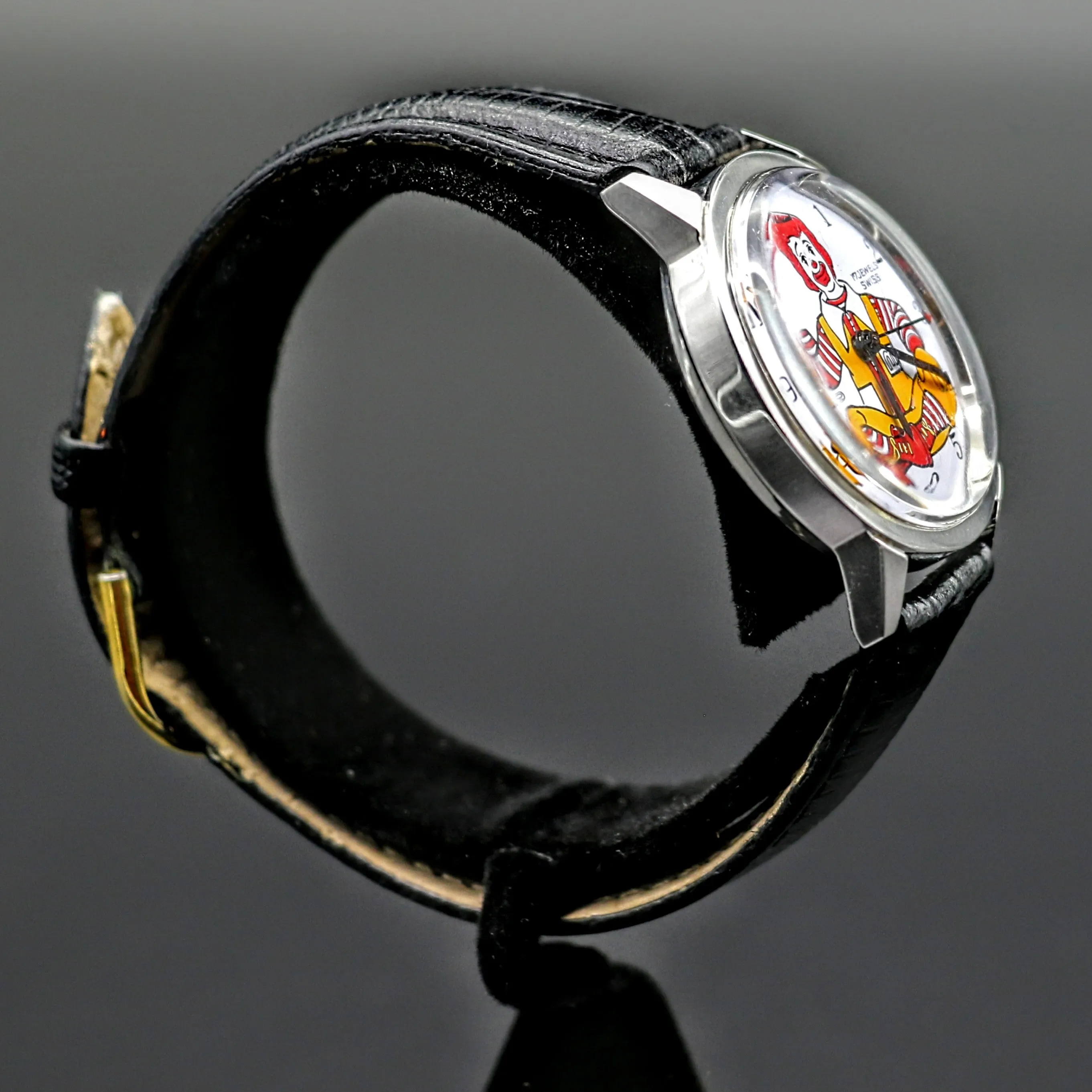 Vintage Le Jour Time Ronald McDonald Character Wristwatch Swiss 17 Jewels Watch