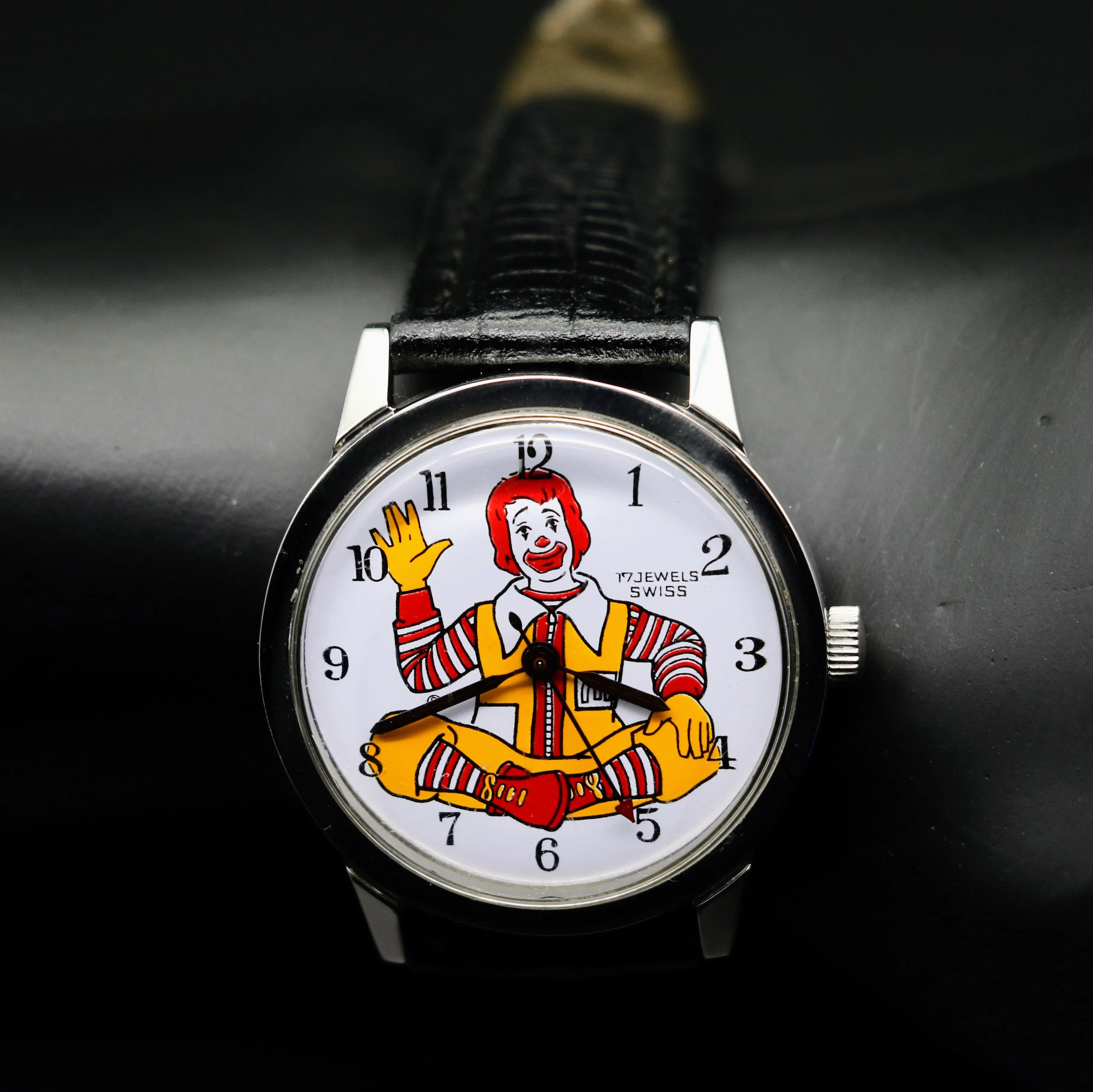 Vintage Le Jour Time Ronald McDonald Character Wristwatch Swiss 17 Jewels Watch