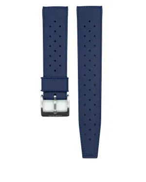 VULCANISED RUBBER - "TROPICAL" VINTAGE STYLE STRAP (NAVY BLUE)
