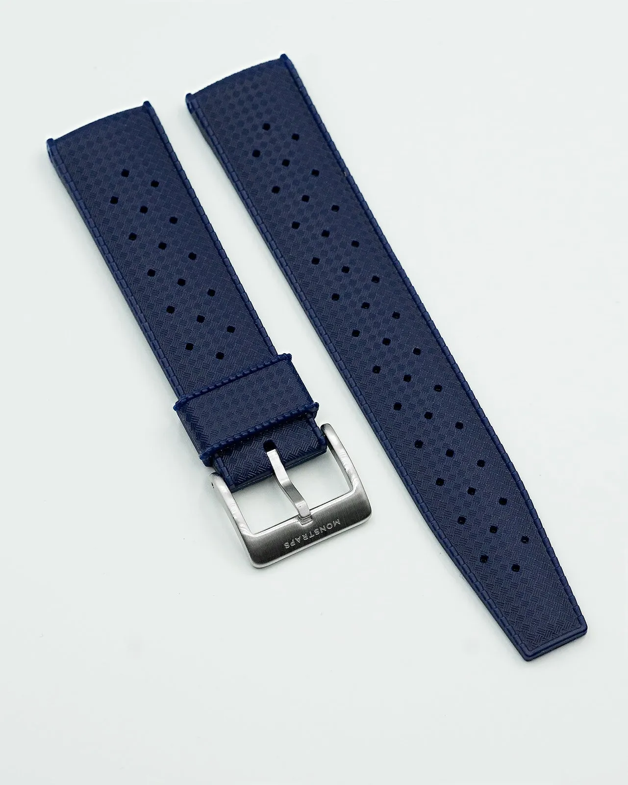 VULCANISED RUBBER - "TROPICAL" VINTAGE STYLE STRAP (NAVY BLUE)