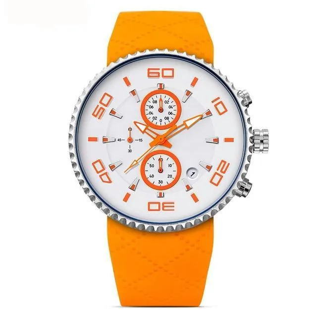 Waterproof Silicone Chronograph Stopwatch In 3 Colors