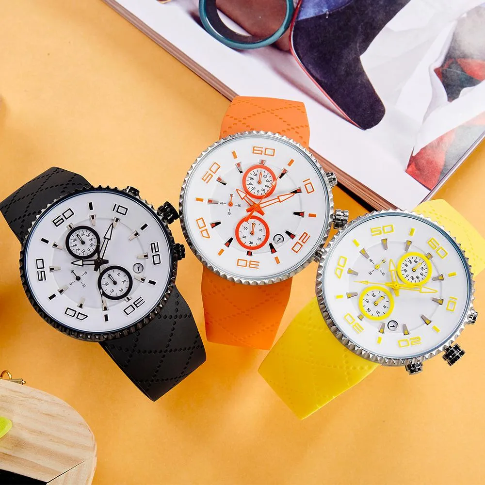 Waterproof Silicone Chronograph Stopwatch In 3 Colors