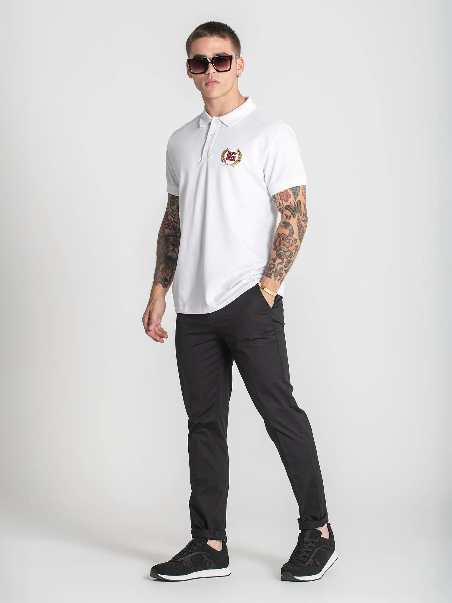 White Retro Polo