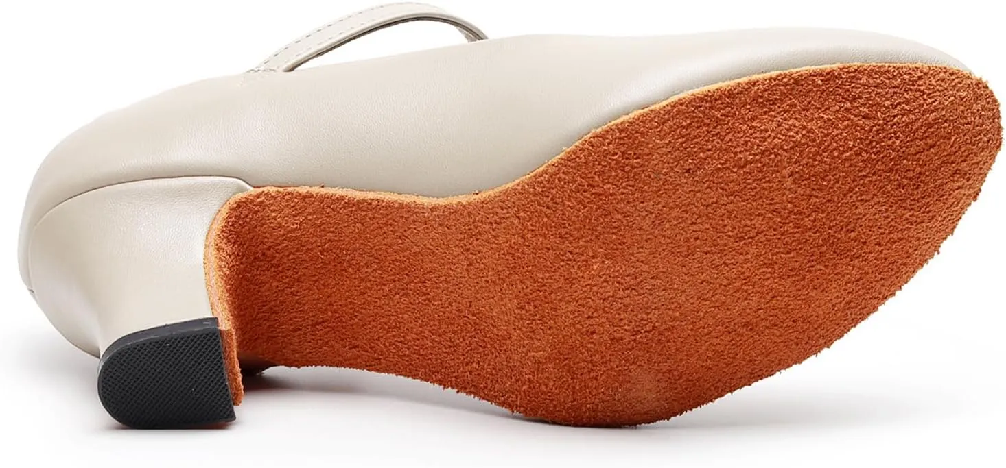 Women Ballroom Dance Shoes Closed Toe Latin Salsa Modern Character Shoes Professional Performance Dance Shoes