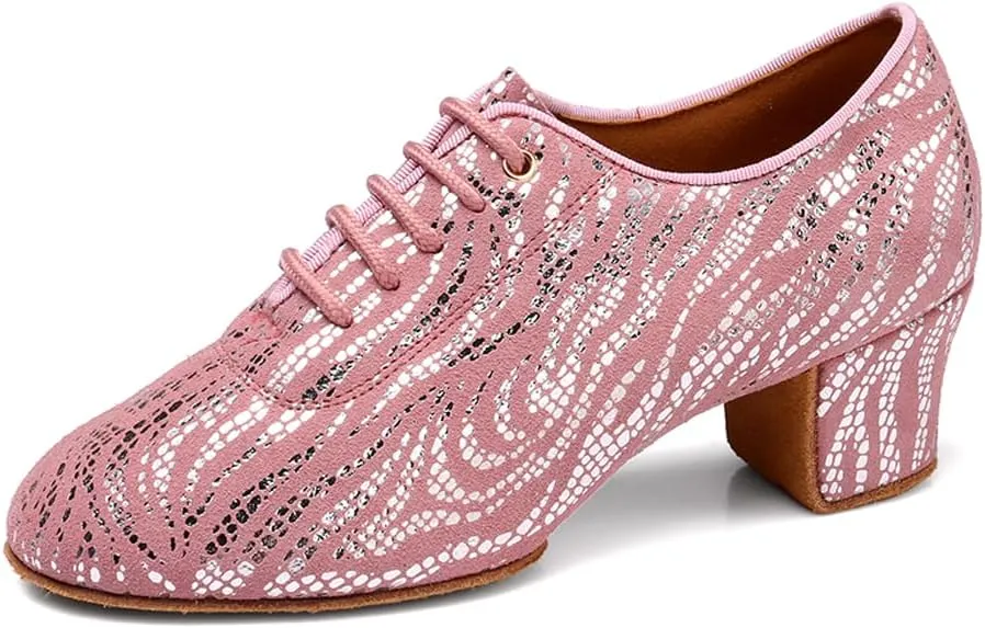 Women Latin Dance Shoes Ballroom Lace-up Practice Social Dance Modern Salsa Dancing Shoes
