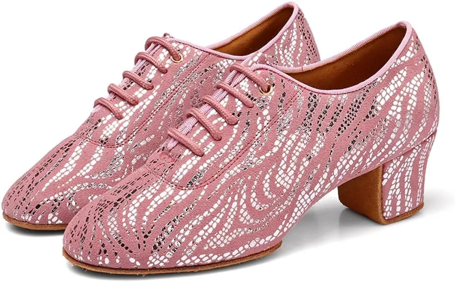 Women Latin Dance Shoes Ballroom Lace-up Practice Social Dance Modern Salsa Dancing Shoes