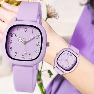 Womens Fashion Macaroon Silicone Quartz Watch  Casual Wear