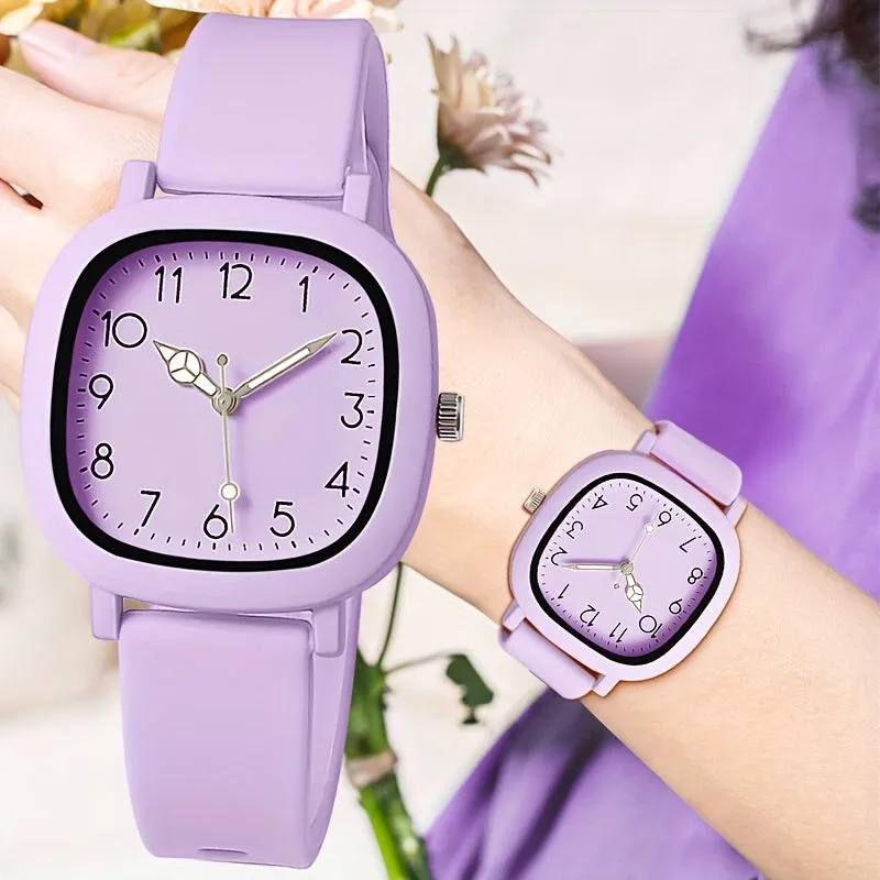 Womens Fashion Macaroon Silicone Quartz Watch  Casual Wear