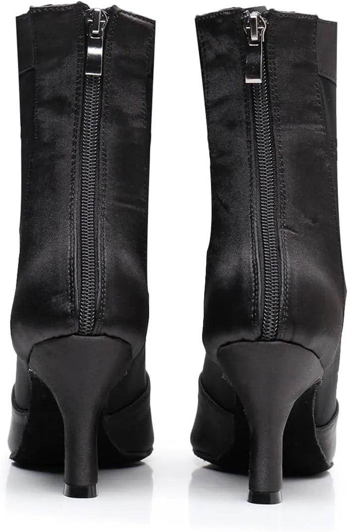 Women's Fashion Peep Toe Ballroom Dance Boots Latin Modern Party Wedding Performance Dance Shoes