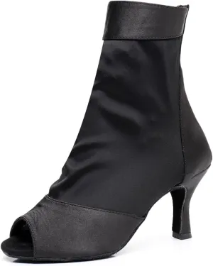 Women's Fashion Peep Toe Ballroom Dance Boots Latin Modern Party Wedding Performance Dance Shoes
