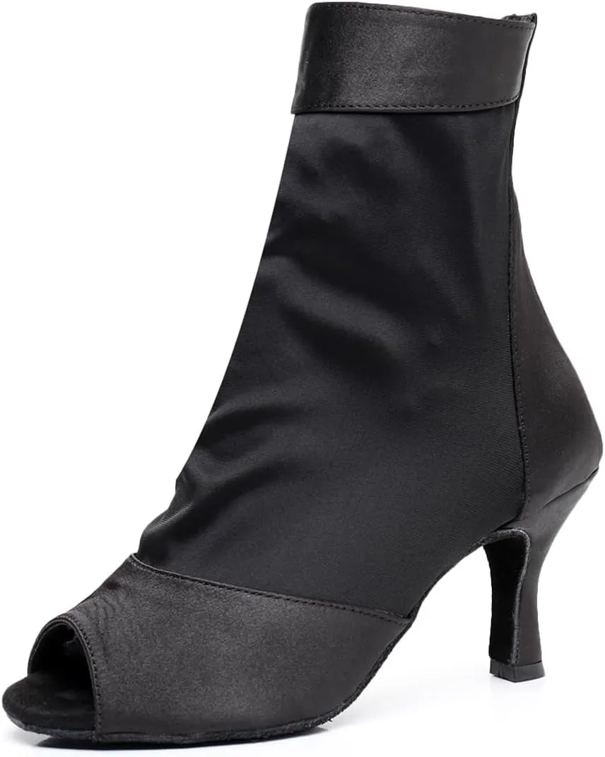 Women's Fashion Peep Toe Ballroom Dance Boots Latin Modern Party Wedding Performance Dance Shoes